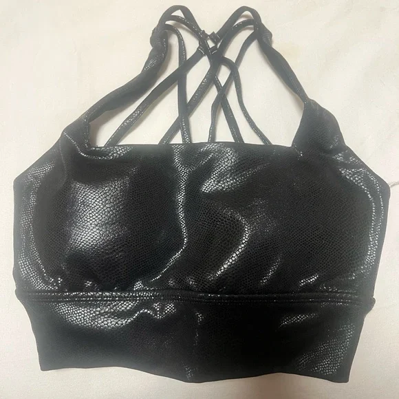 BuffBunny leather print black sports bra - Picture 2 of 6